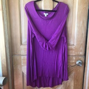 Bright Orchid A-Line ELLOS Tunic sz 2X 26/28